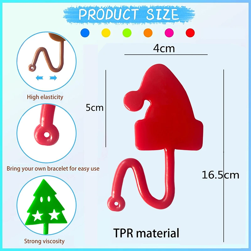 5pcs Fun Kids Christmas Party Favor Mini Sticky Xmas Tree Elk Deer Toys Gift Bag Giveaway Pinata Filler Christmas Party