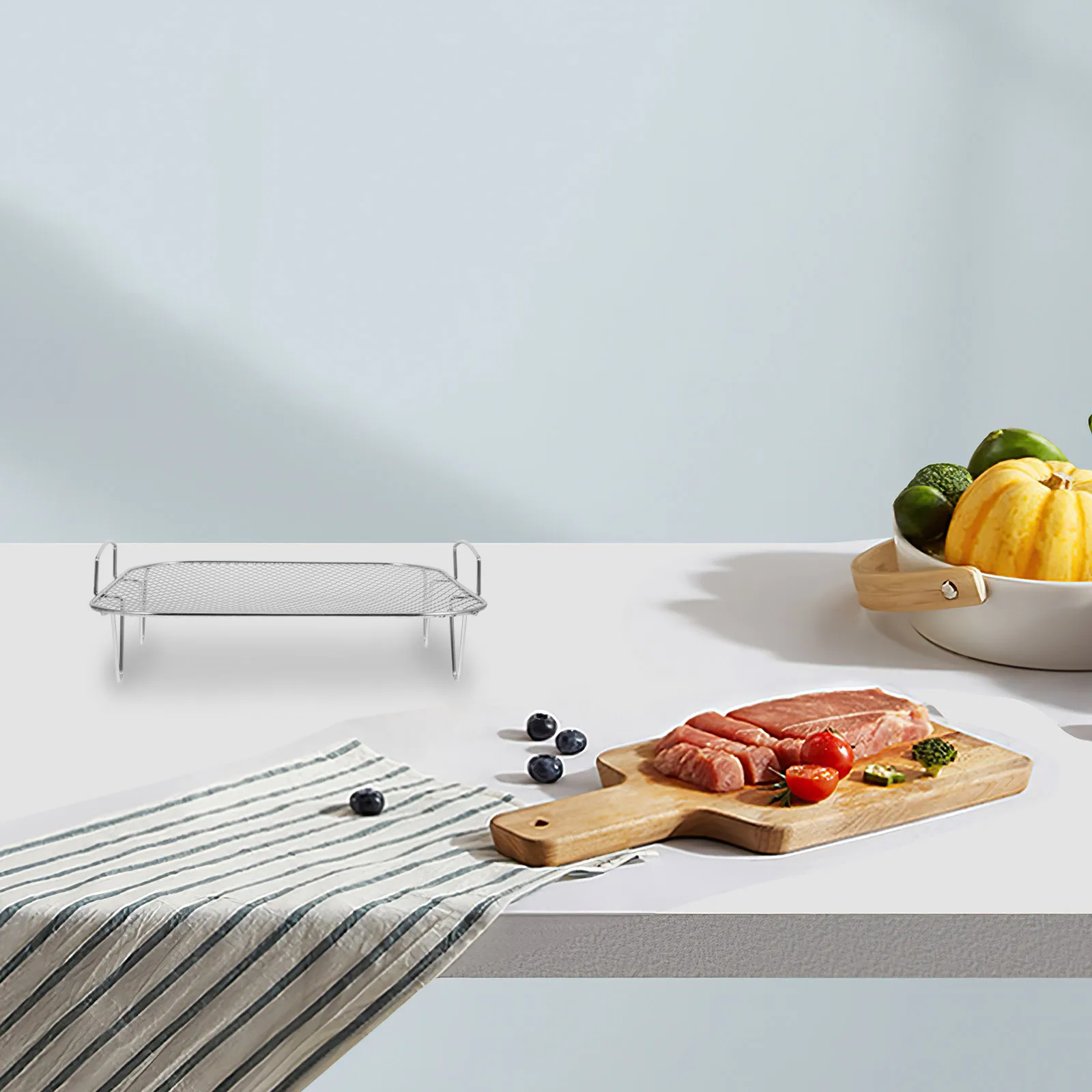

Air Fryer Stainless Steel Rack Set Multi-Function Grill Steaming Toast Rack Oven Air Fryer Accessories Kitchen Supplies