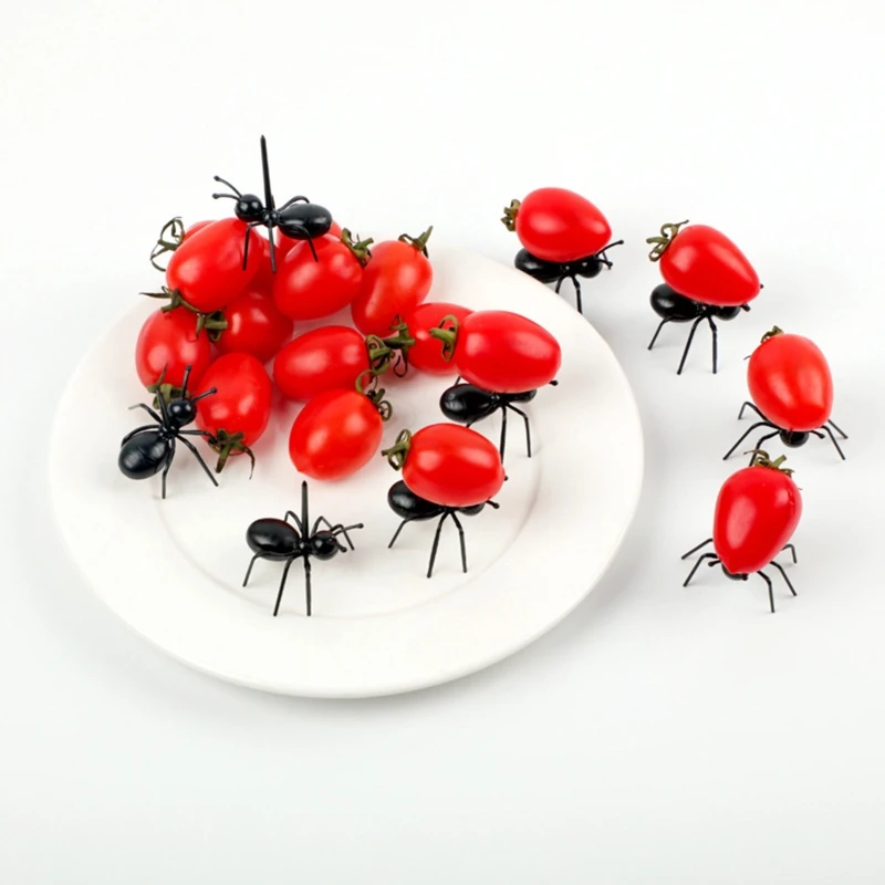 12 PCS 재사용 가능한 과일 추천 개미 모양의 과일 이쑤시개 파티 액세서리 Dropship