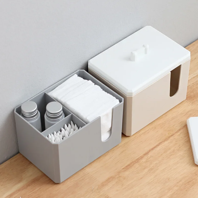 صندوق تخزين مكتبي مزيل المكياج من القطن المنظم على الطراز الياباني للحمام وغرفة النوم صندوق مناديل صغير