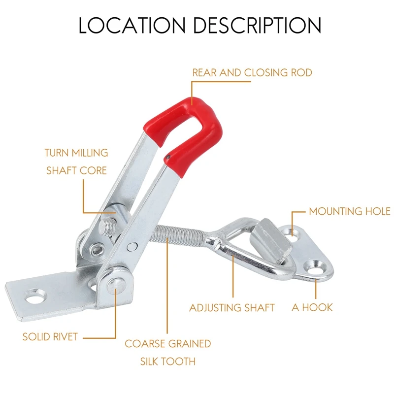Регулируемый зажим с перекидной защелкой в упаковке PORK-10, удерживающая способность 150 кг, сверхмощный быстроразъемный защелка 4001, тумблерный зажим