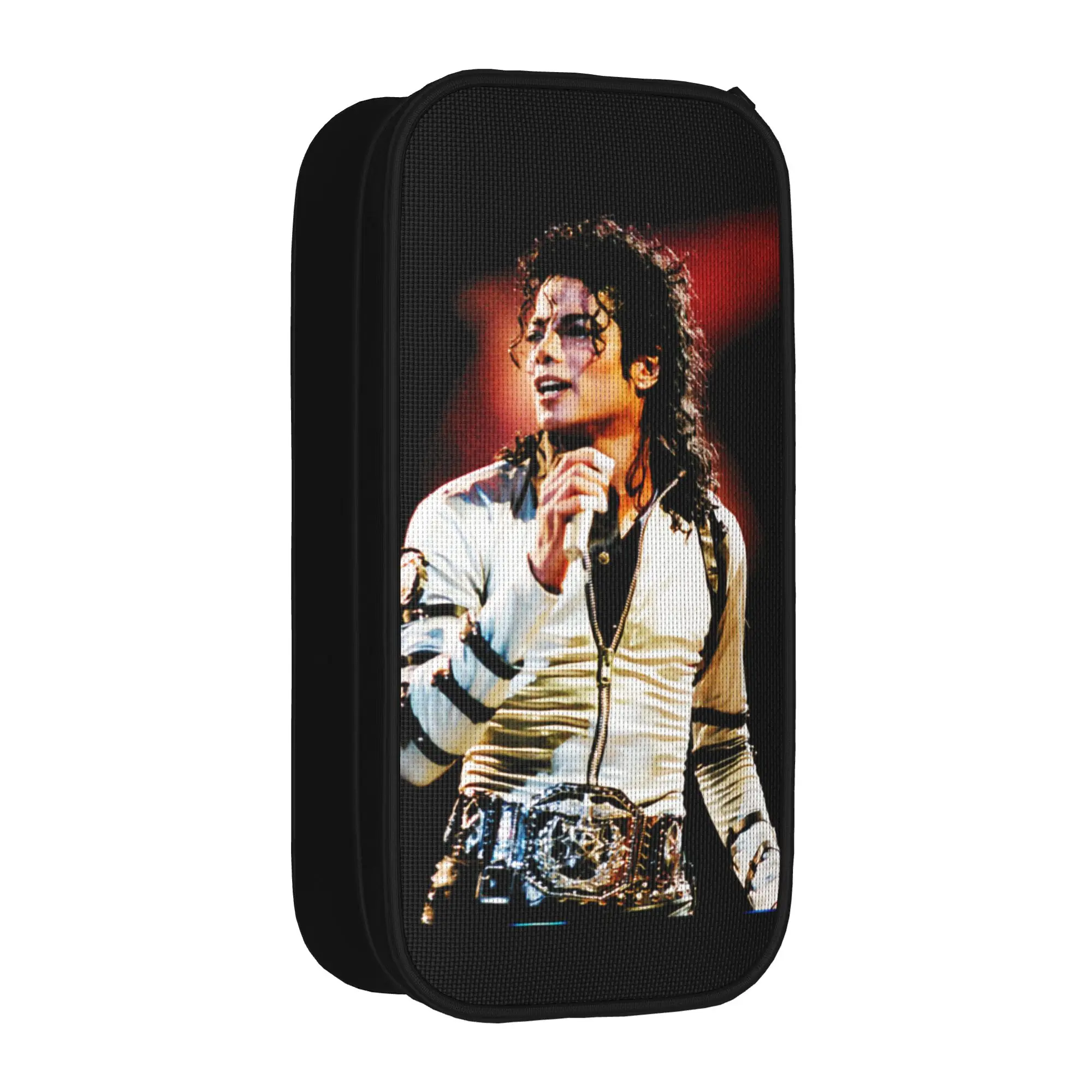 MJ Pop King Pencil Cases Fashion  M-Michaels Pen Bag Student Large Storage Students School Zipper Pencil Pouch