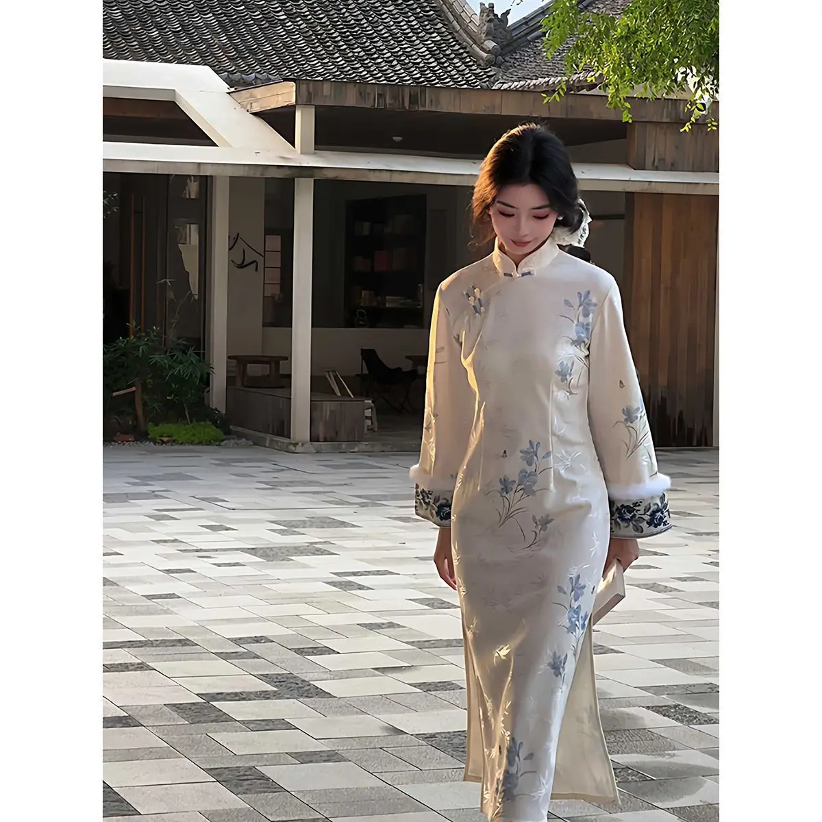 النمط الصيني الجديد على الطراز الوطني شيونغسام تحسين الشباب المألوف المطبوعة فستان نحيف 2025 فستان ربيع الخريف الاتجاه #4