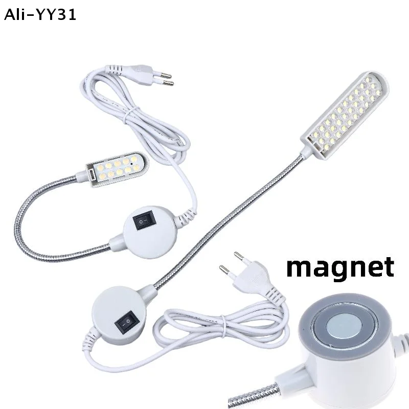【Gy】1Pc AC220V EU/US Standard Sewing Machine Magnet LED Light DIY Bedhead Reading Lamp 10/20/30/40 LED Bead Sewing Machine Light