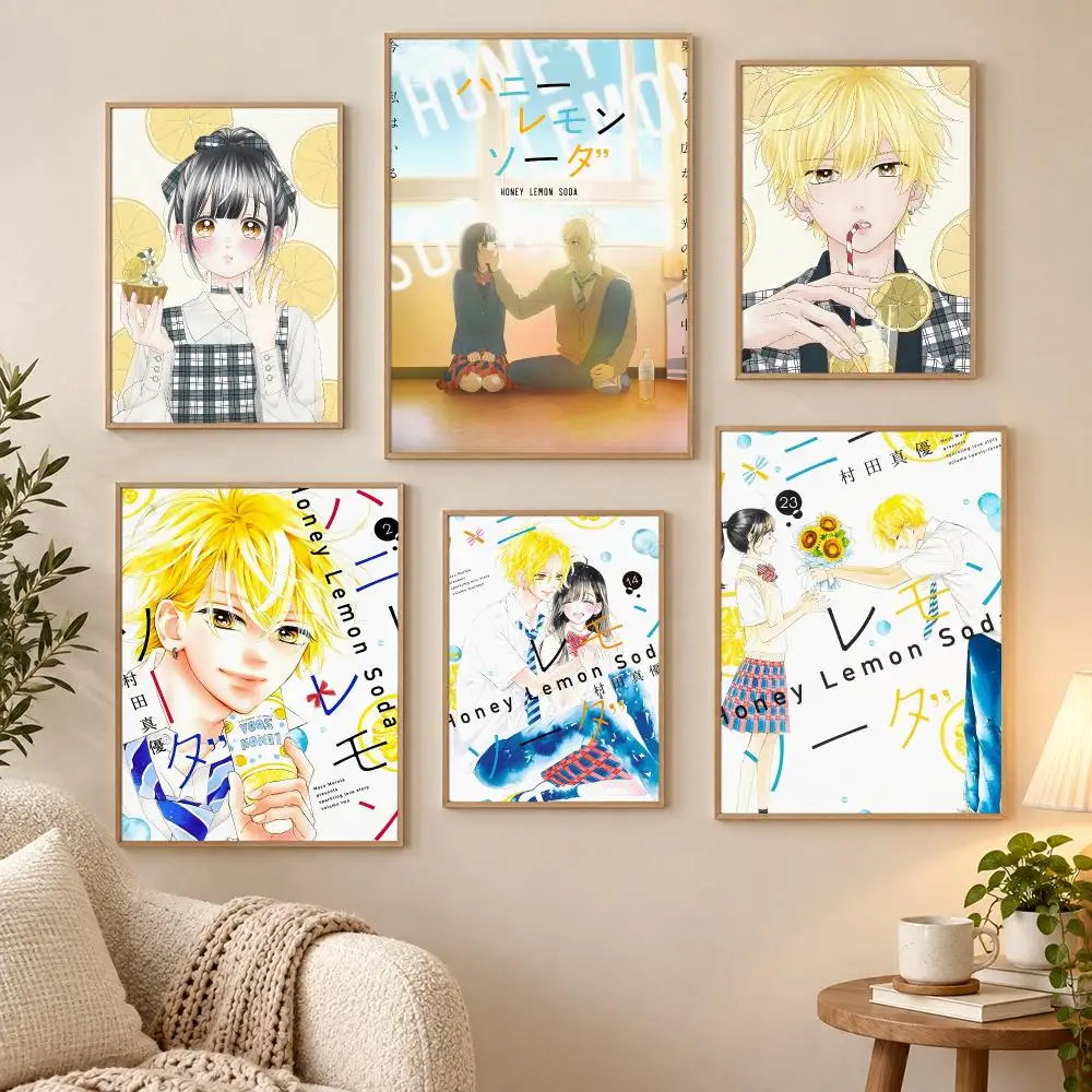 Honey Lemon Soda Poster Waterproof HD Modern Peel And Stick Wall Decor Living Room Dorm Garage
