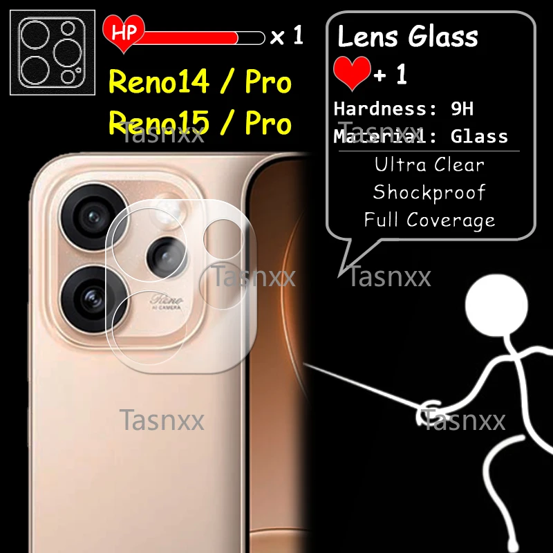 For OPPO Reno16 15 14 Pro Max Mini F 5G Ultra Clear Slim Back Camera Lens Cover 2.5D 9H Tempered Glass Protector Shockproof Film