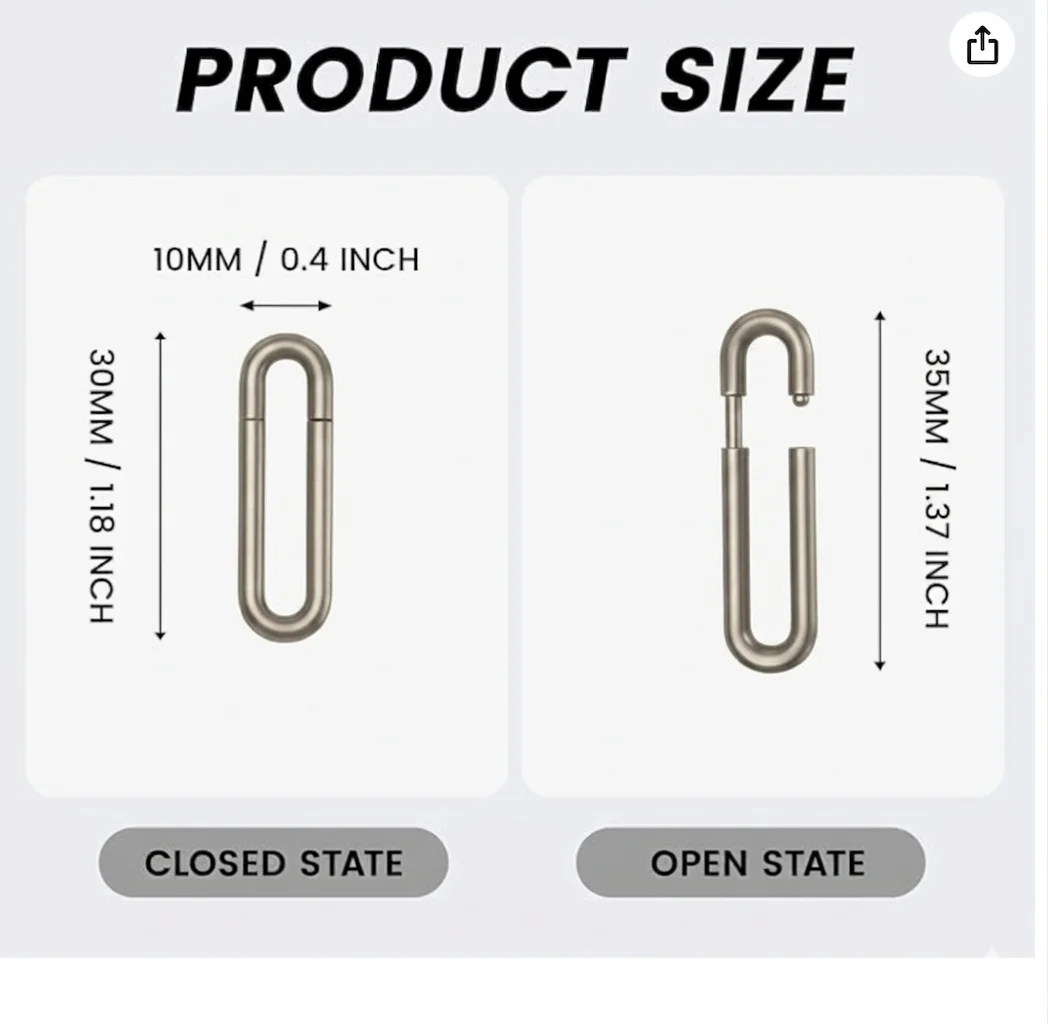 Titanium Buckle Clamp for Apple Watch Ultra Ocean Band , Replacement Titanium Metal Buckle [Titanium/Black],