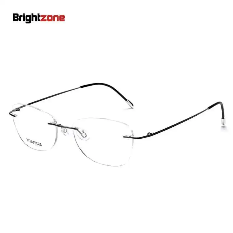 

Brightzone очки из чистого титана, оправа для очков, женские оптические очки по рецепту, мужские очки без оправы для близорукости Óculos De Grau
