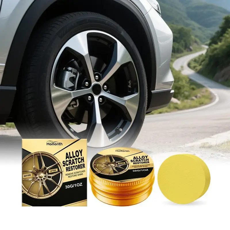 30g Car Tire Rim Scratch Refinish: Paste Wheel Paint Fix Cream Black White Silver Aluminum Alloy Electroplated