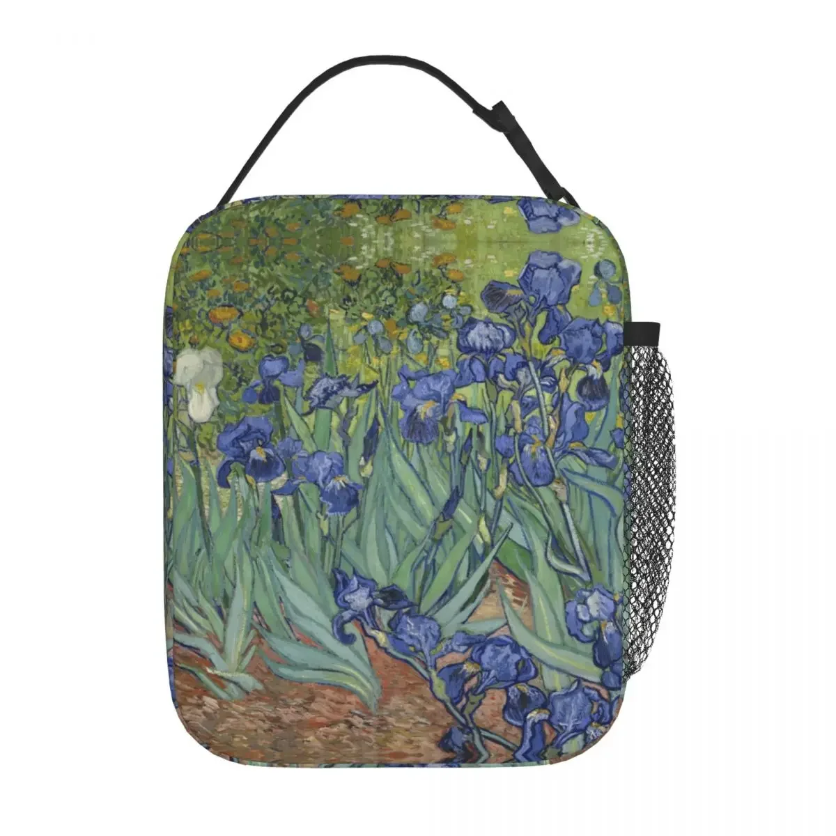 Vincent Van Gogh Irises Painting Insulated Lunch Bag Storage Food Box Portable Cooler Thermal Lunch Box Outdoor