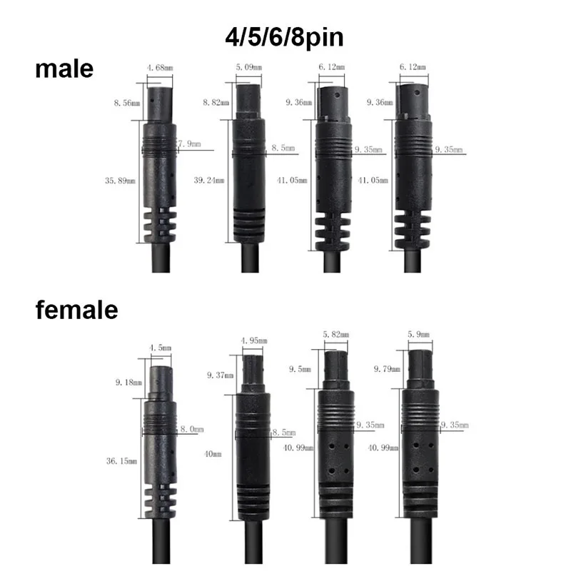 DIY 자동차 DVR 카메라 익스텐션 케이블, HD 모니터, 차량 후면 보기, 백업 카메라 와이어, 남성 여성 플러그 코드, 4 핀, 5/6 핀 코어 잭