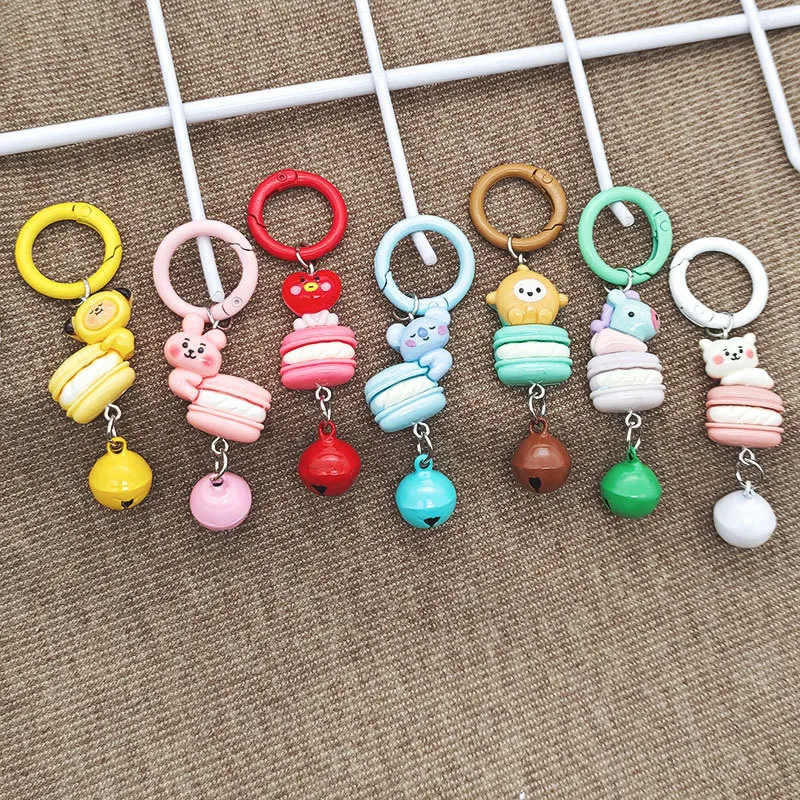 Fashion New Bt21 Doll Bell Keychain Kawaii COOKY SHOOKY Rj CHIMMY Anime Car Bag Accessories Wholesale Phone Case Charm Gift Toys