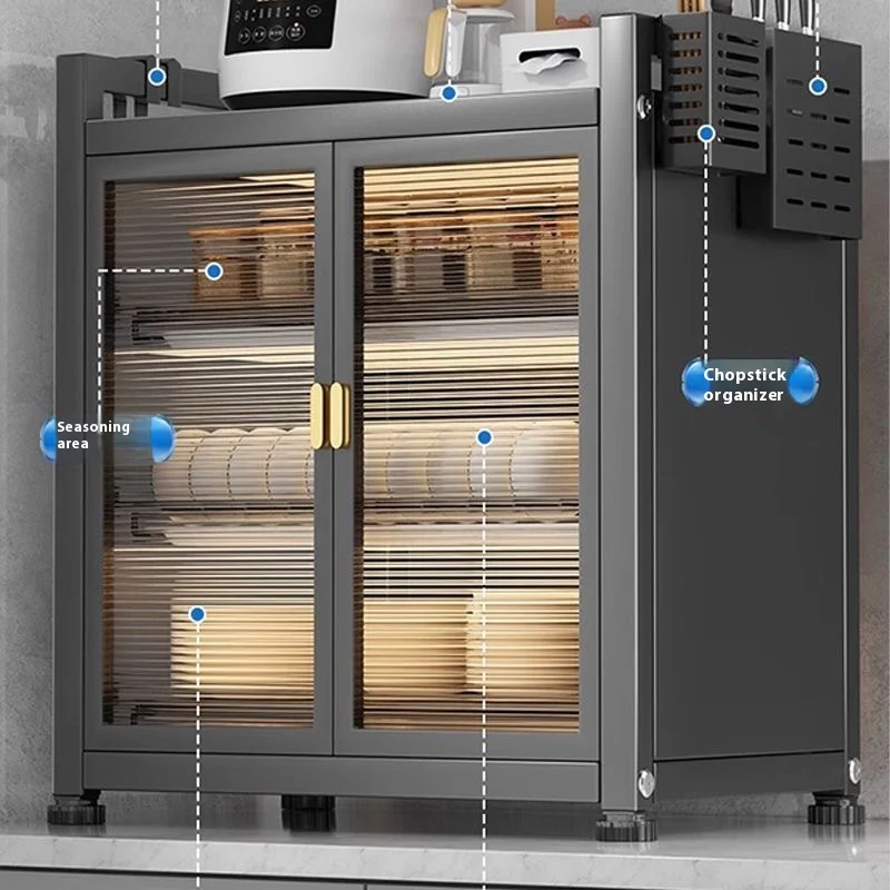 

Wholesale Price Large Capacity Kitchen Storage Cabinet Multi-layer Bowls Dishes Storage Shelf Dustproof Cupboard with Doorspromo