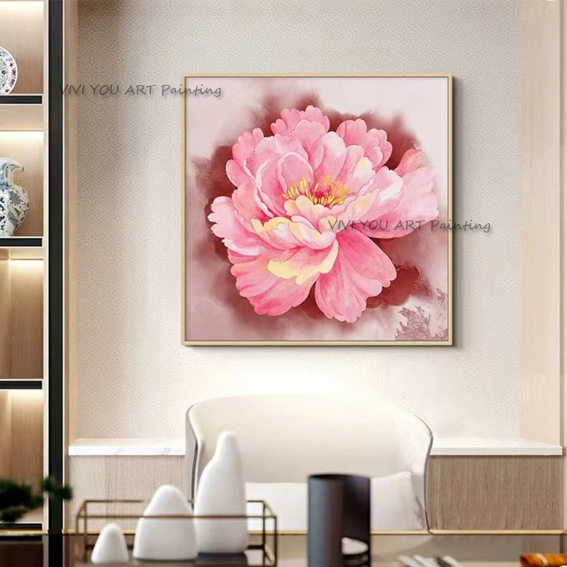 Newest Handmade Abstract Flower Oil Painting Modern Porch Artwork Picture Flora Wall Decoration Nature Mural Draw Living Room