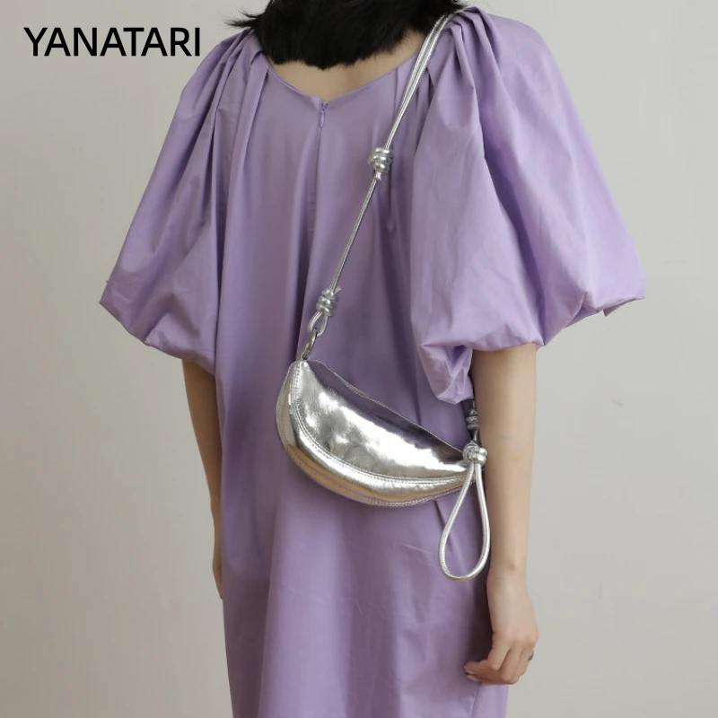 

YANATARI Genuine leather dumpling bag Shoulder bag Handbag Women's Crossbody Bags Cowhide 2026 top-grain leather mini shell bag