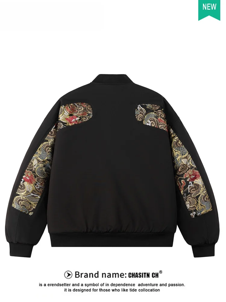 

Мужская утепленная зимняя куртка в стиле ретро, свободного кроя, из хлопка, с длинными рукавами, на молнии, в городском стиле