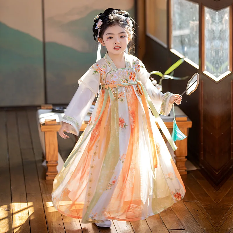 Китайское Повседневное платье Hanfu, традиционное китайское платье Hanbok, элегантные женские платья, винтажное платье в китайском стиле для маленьких девочек