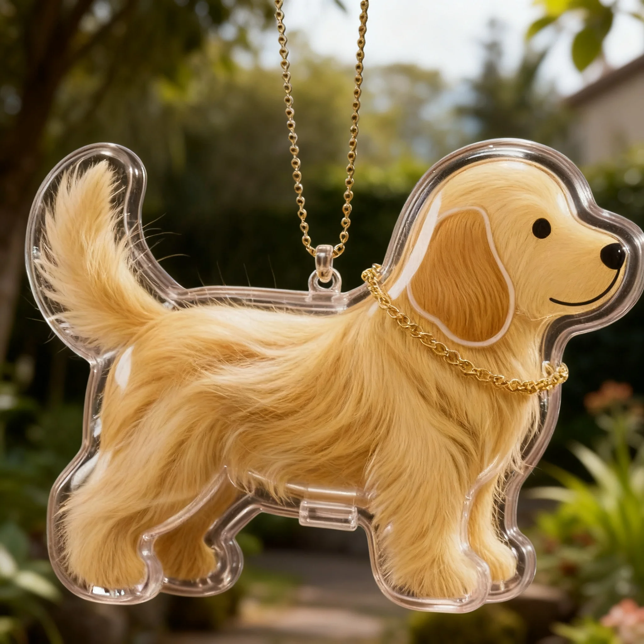 Available Transparent Fur Storage Dog Keychain Adorable 3D Puppy Hair Box Keyring Creative Gift Key Chain Bag Accessory 1pcs
