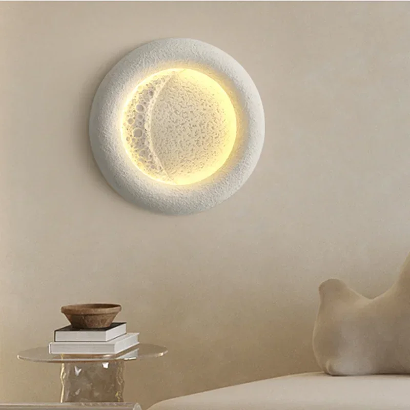 Creative Ceiling Light Simple Warm Master Aesthetic Moon Lighting Cream Breeze Room Decor Bedroom Study Kids Room Lamp