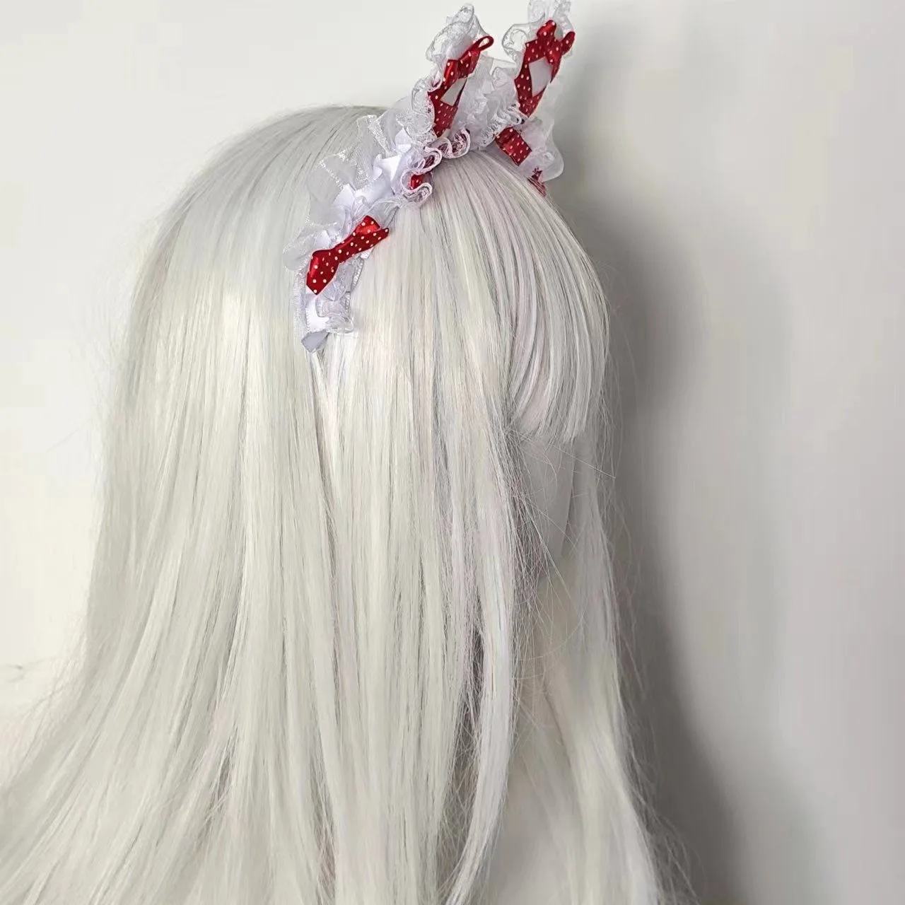 Bandeau à nœud à pois pour femmes, accessoires de cheveux, joli bandeau noué avec oreilles de lapin, bandeau Lolita