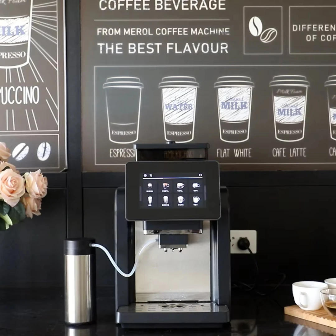 

New Design Make 21 Kinds of Coffee Beverages 7inch Big Screen Fully Automatic Coffee Machine With Bigger Bean Container