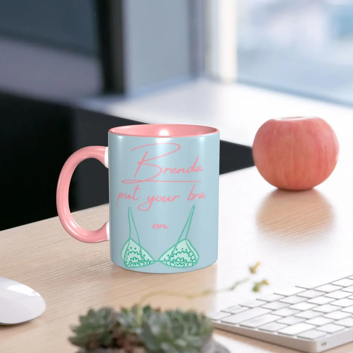 Brenda Put Your Bra On Mug Funny Ceramic Coffee Cups Tea Mugs Milk Cup Drinkware Gifts for Woman Man