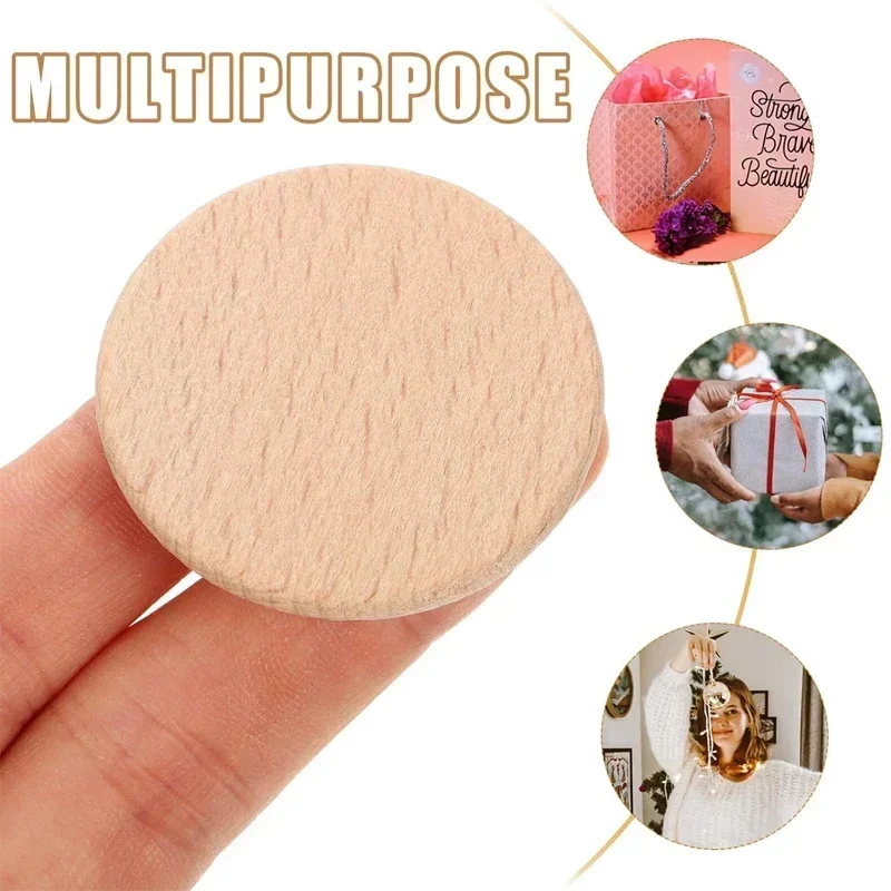 25-70mm Natural Beech Wood Round Coins, Blank Wooden Discs for DIY Craft, Art Project, Painting, and Staining Carving Letter view 4