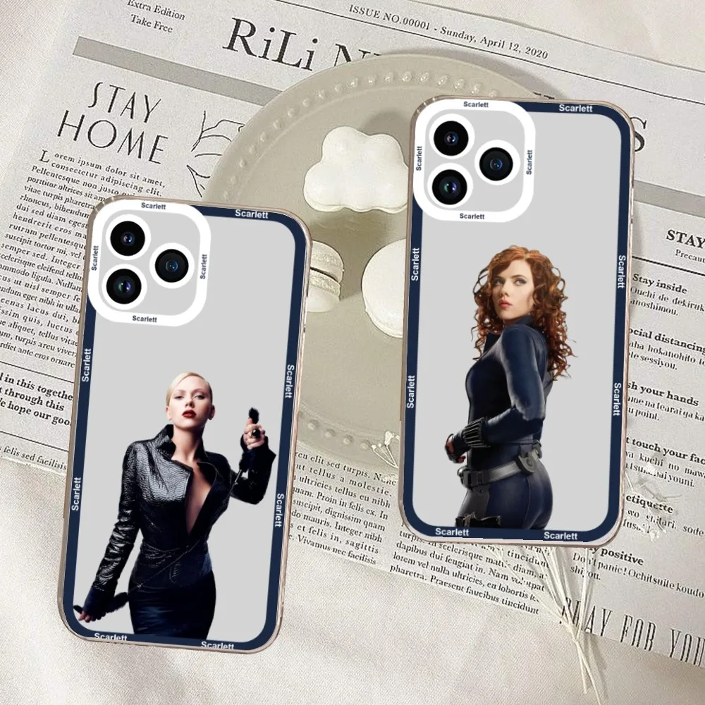 S-Scarlett Singer J-Johansson Phone Case For iPhone 11 12 Mini 13 14 15 Pro Max Transparent Shell