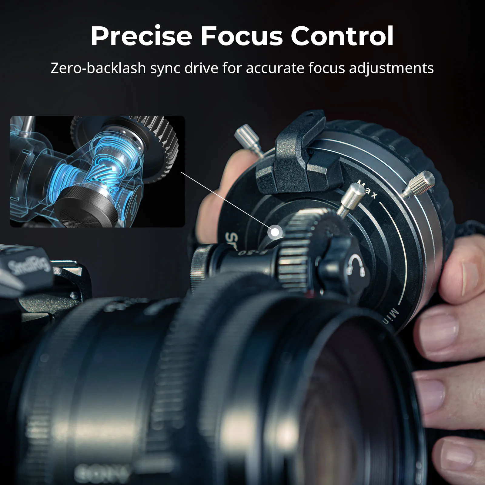 SmallRig Follow Focus F50 for Video Precise Focus Control Stepless Damping Lever Adjustment for Sony for Canon for Nikon Cameras