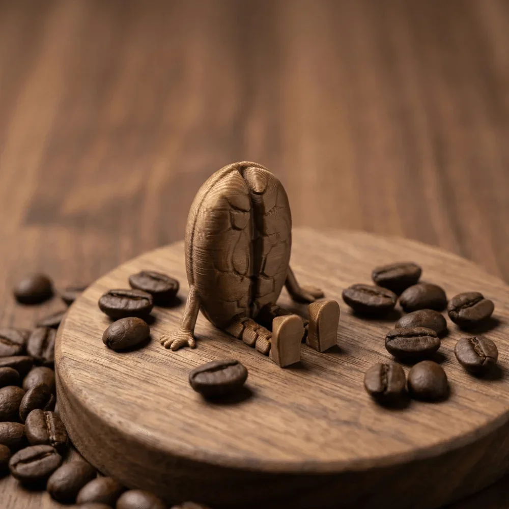 Creative 3D Print Coffee Bean Ornaments Multi Functional Sculpture Chocolate Ornament Funny Model Home Decorations Barista