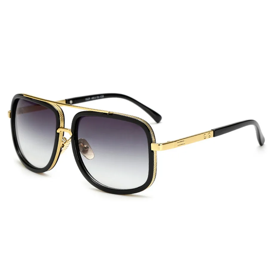 Neue Mode Großen Rahmen Sonnenbrille Männer Platz Metall Sonnenbrille Frauen Retro Sonnenbrille Vintage Hohe Qualität Gafas Oculos De Sol – Detail 2