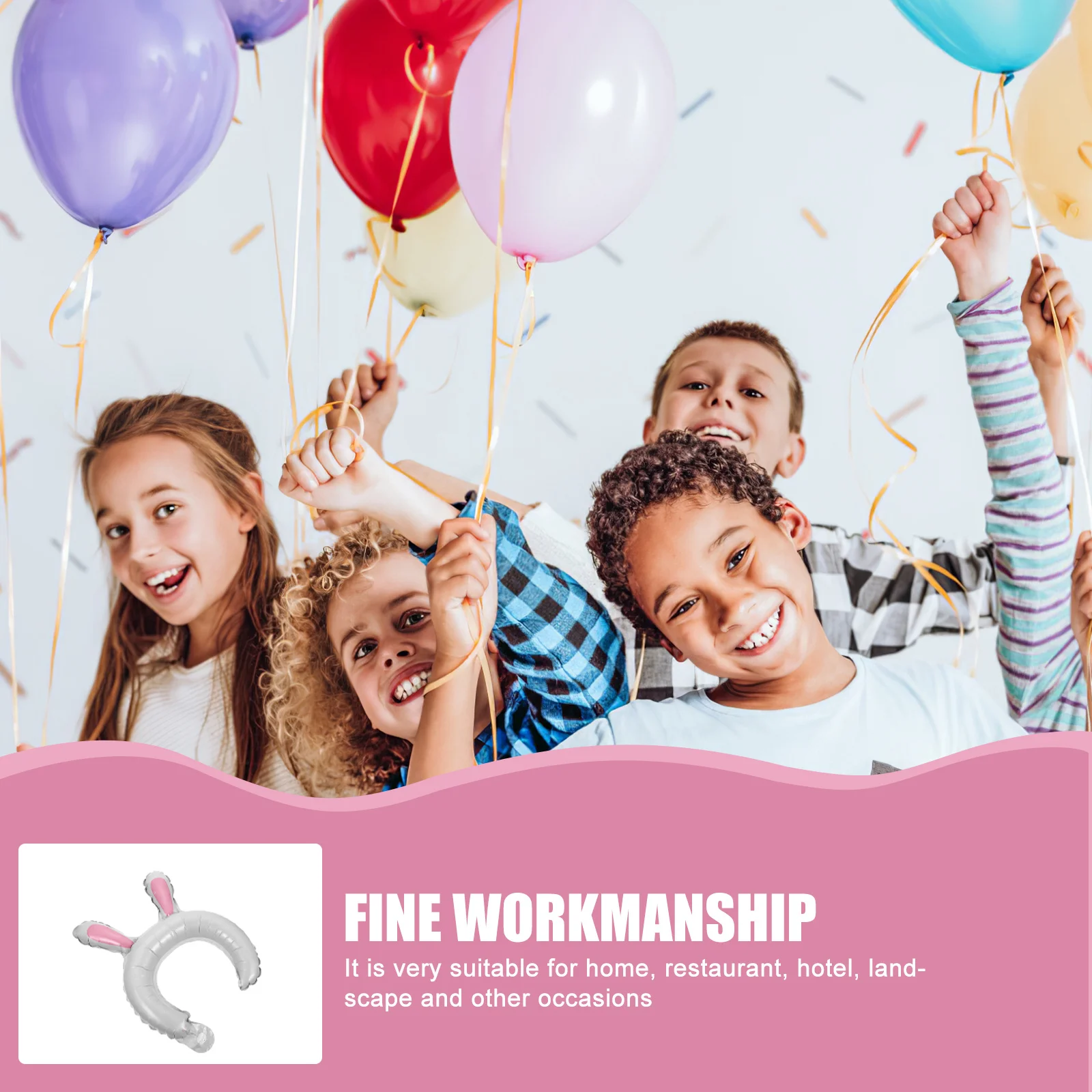 

50Pcs Aluminum Foil Balloon Headbands Animal Design Inflatable Adornment for Kids Home Party Decor Animal Headbands