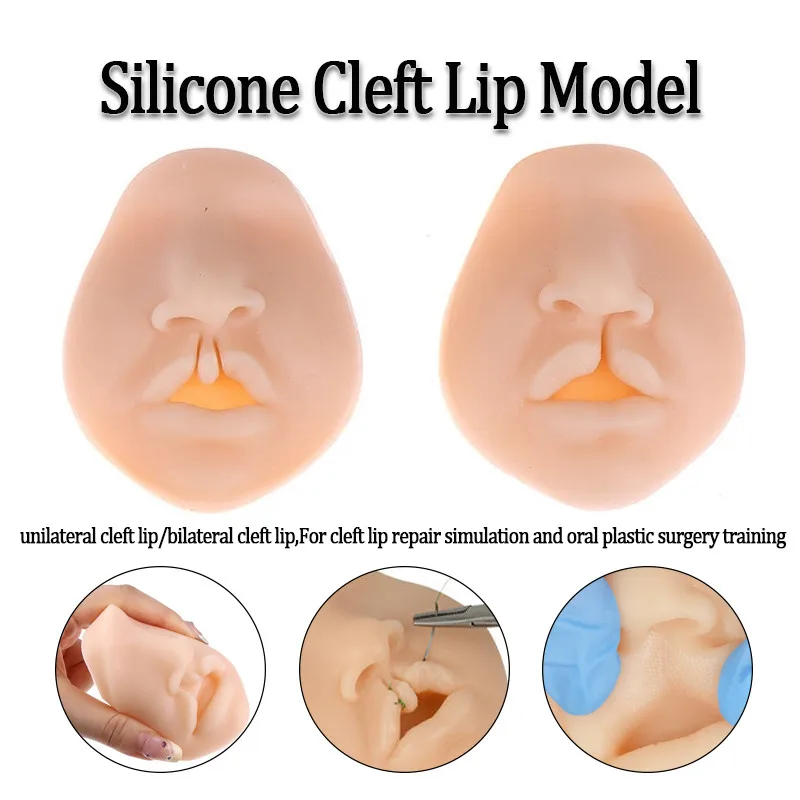 Silicone Unilateral & Bilateral Cleft Lip Model Oral Surgery Suture Practice Teaching Model