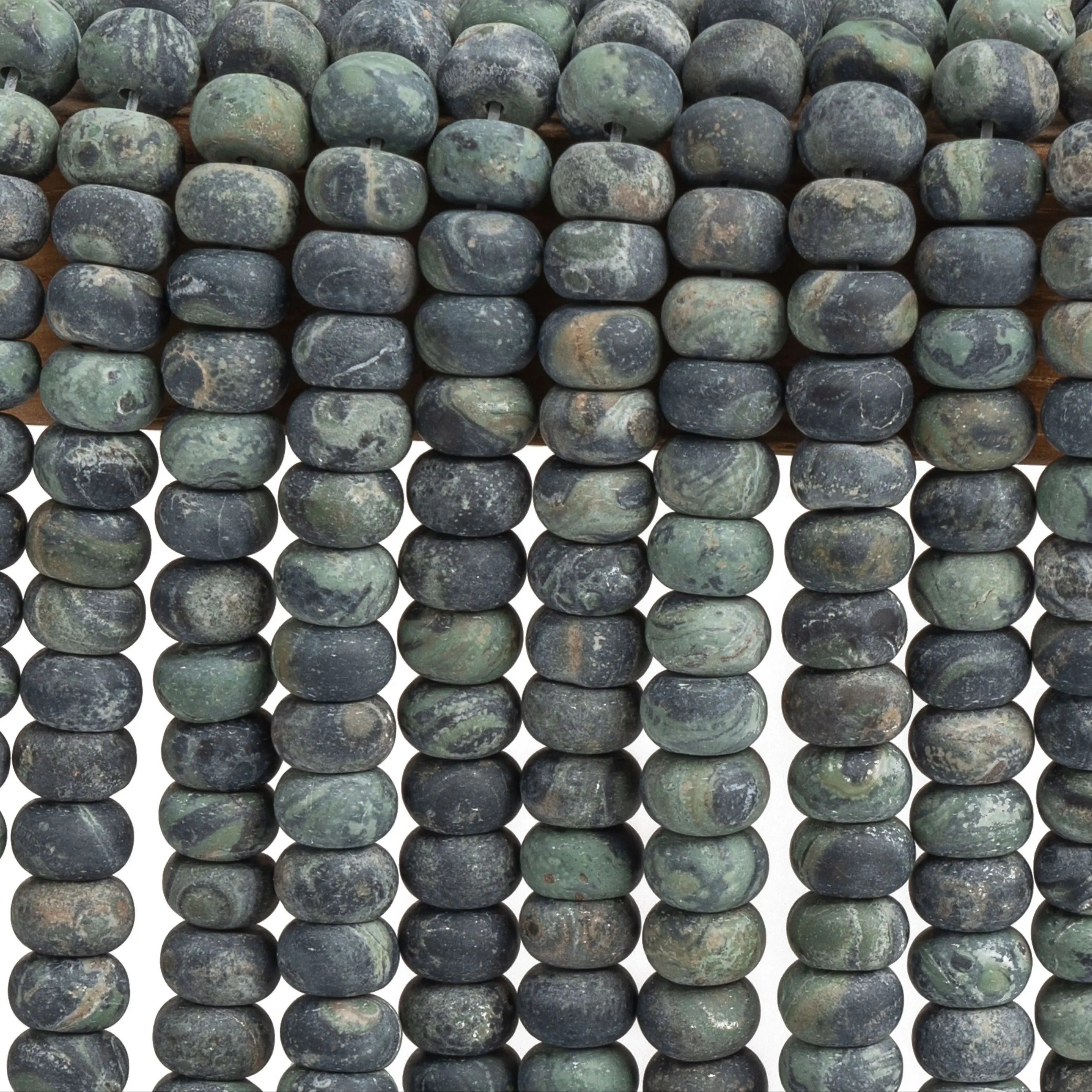 Matte Kambaba Jasper Beads Grade AAA Genuine Natural Gemstone Rondelle Size Options 6/8/10mm for Jewelry Making