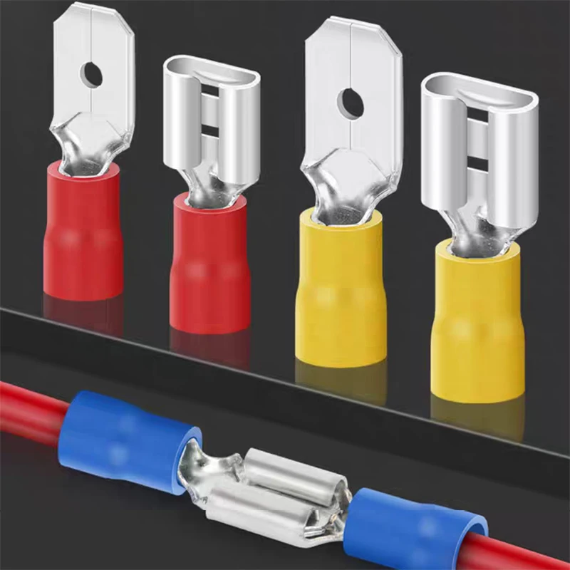 Spade Crimp Terminals 2.8 4.8 6.3mm Insulated Male and Female Docking Wire Connectors FDD/MDD/FDFD For Quick Connection Cables