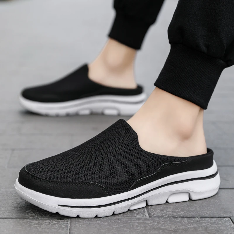 Summer Slip On Mesh Half Shoes For Men Women Slippers Men Casual Shoes Lightweight Comfortable Breathable Sandals Big Size 47 48