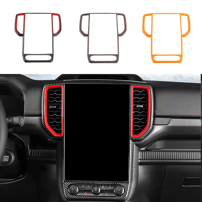 

Car Center Screen Navigation Decorative Frame Dashboard Air Vents Protective Cover Fit For Ford Ranger Wildtrak T9 2023 2024