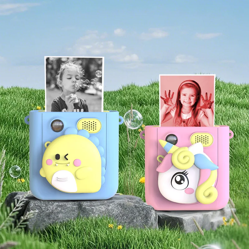 

Kids Digital Camera Front and Rear Dual Camera Kids Photo Instant Print Camera Kids Thermal Barcode Printer