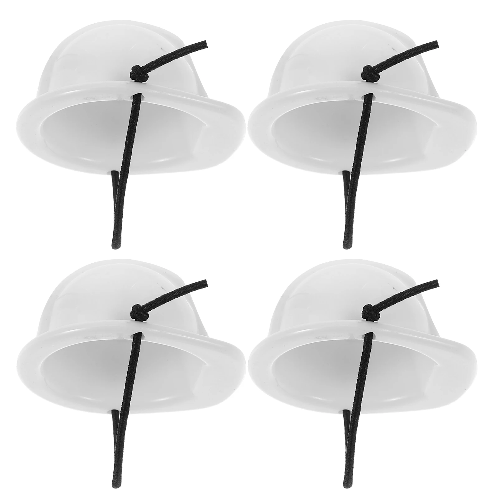 

4 Pcs Hats Mini Pet Safety Headgear Printable Miniature Hard White Construction Work