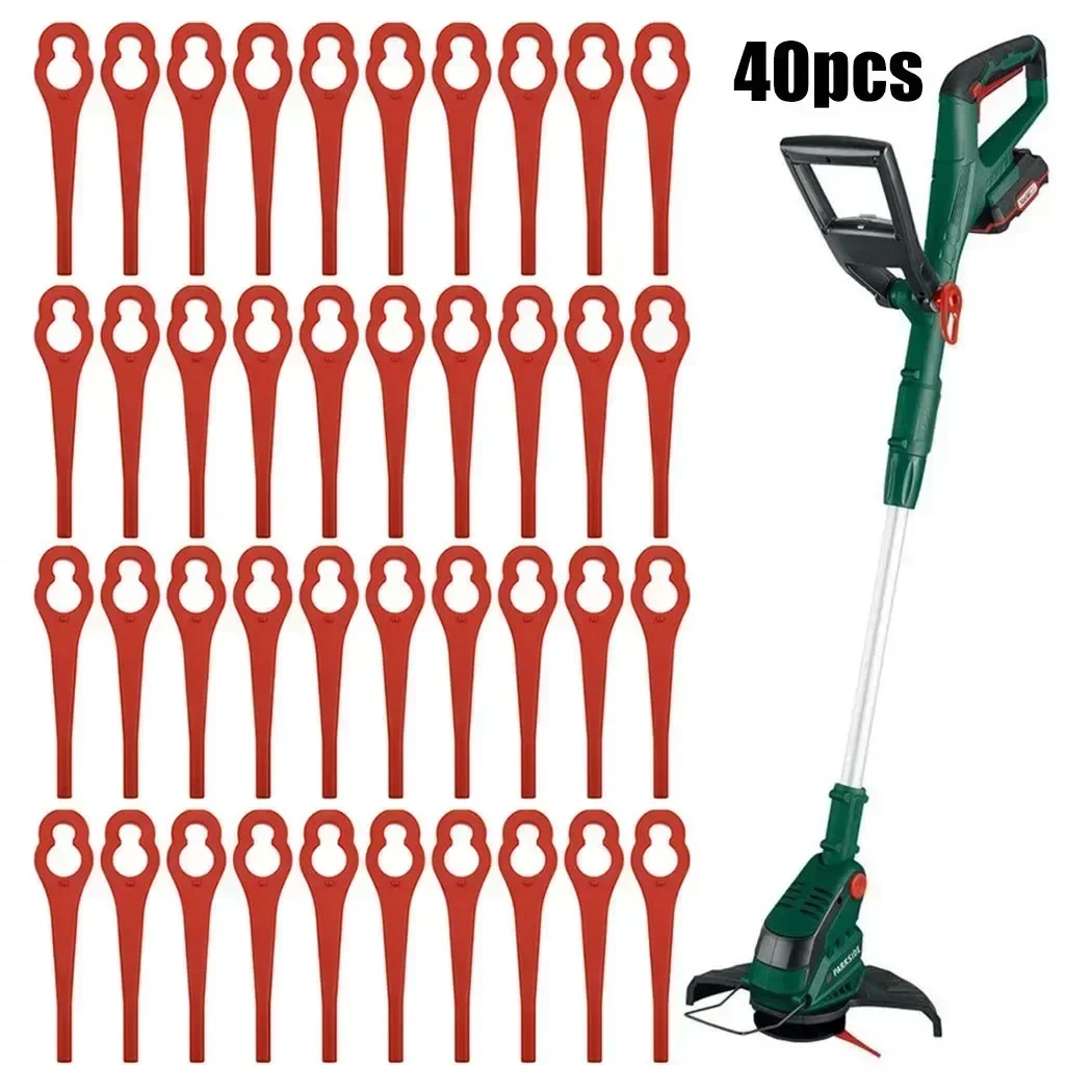 40pcs Replacement Blades For PRTA 20-LiA1 LIDL IAN 311046 91099406 Grass Trimmer Red Plastic Trimmer Blade