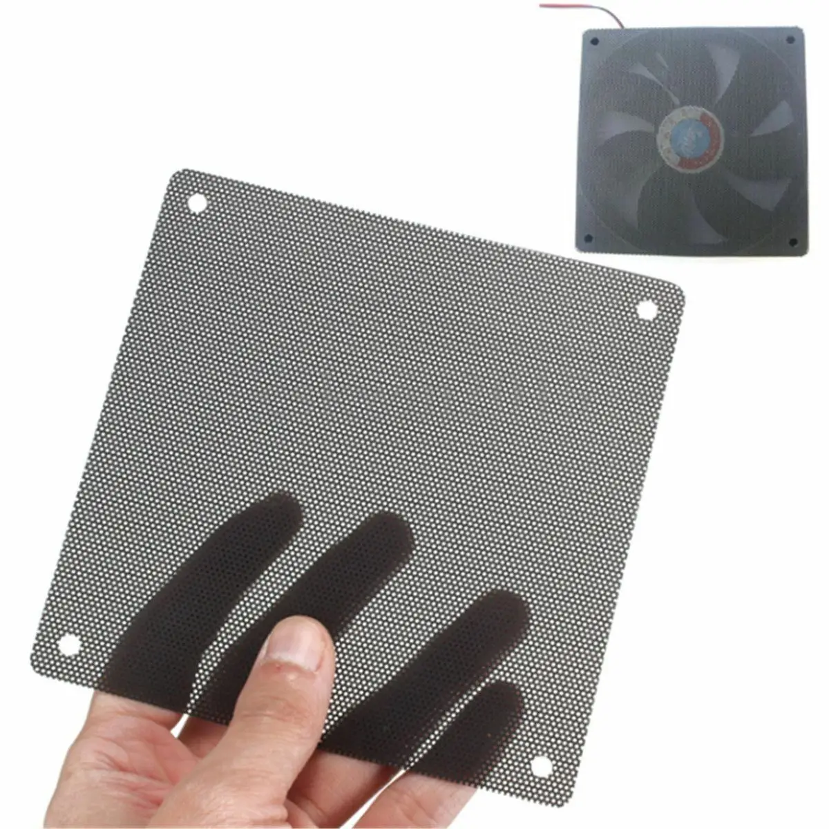 12cm*12cm Black Square Cooling Fan Filter PC Computer Mesh Dustproof Case Cover 120mm Fan Dust Filter Cooler Protector Accessory