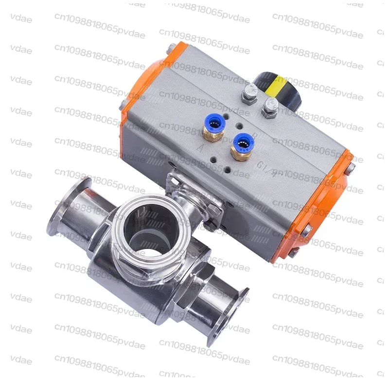 Tool Parts Stainless Steel Tri-clamp Sanitary Pneumatic Three-Way ball Valve for Sanitary Applications