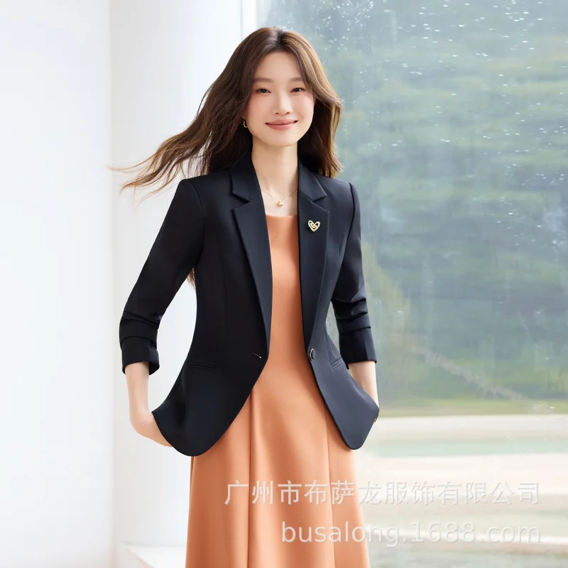 2025New women's long-sleeve blazer, professional suit dress, formal outfit for interviews and sales work8681