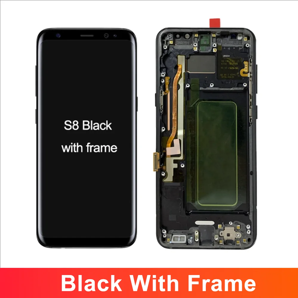 Super OLED Kwaliteit Voor Samsung Galaxy S8 G950 G950F Lcd-scherm, Touch Screen Digitizer Met Frame Assembly Display