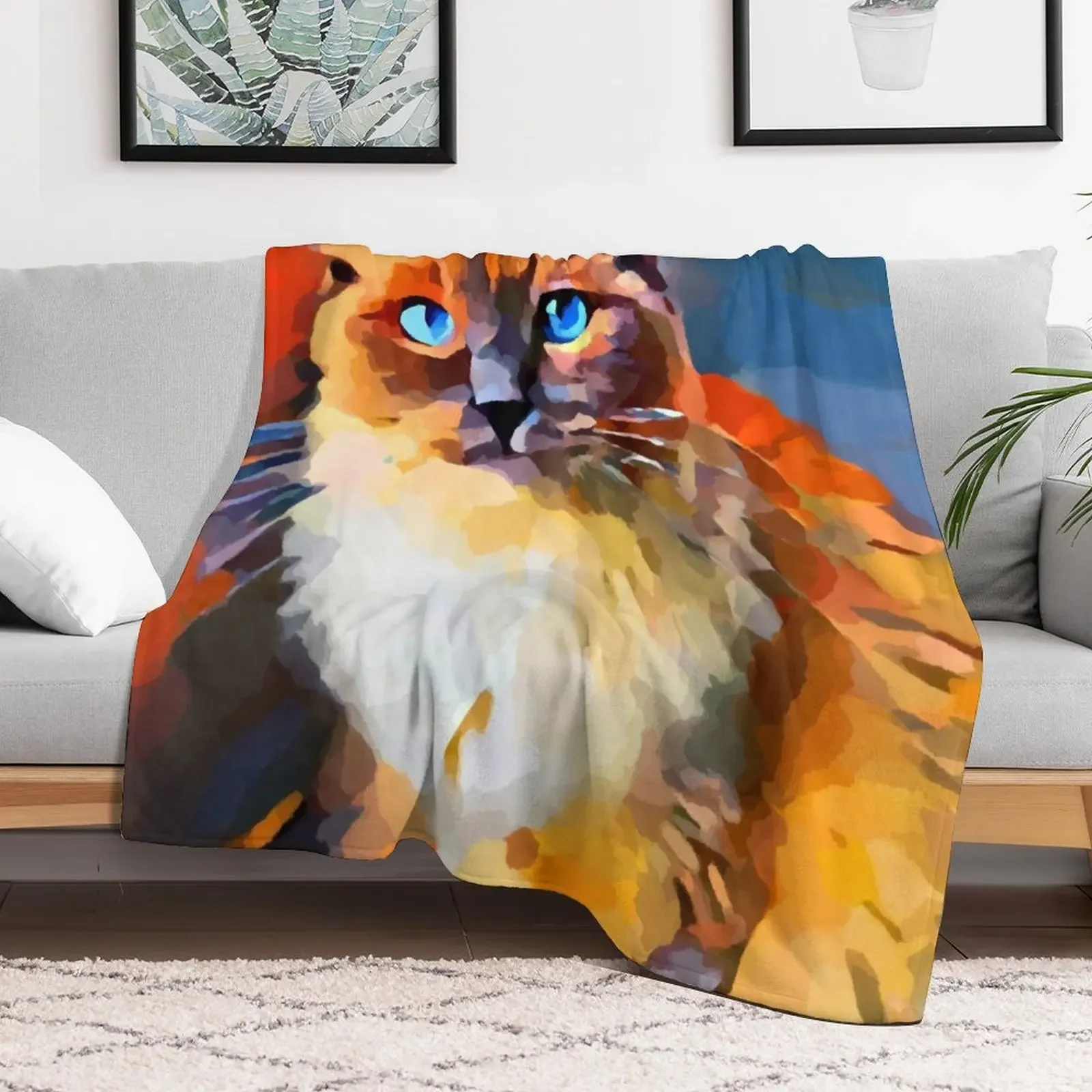 Ragdoll 2 Throw Blanket Foldable Soft Warm Blanket for Outdoor Use