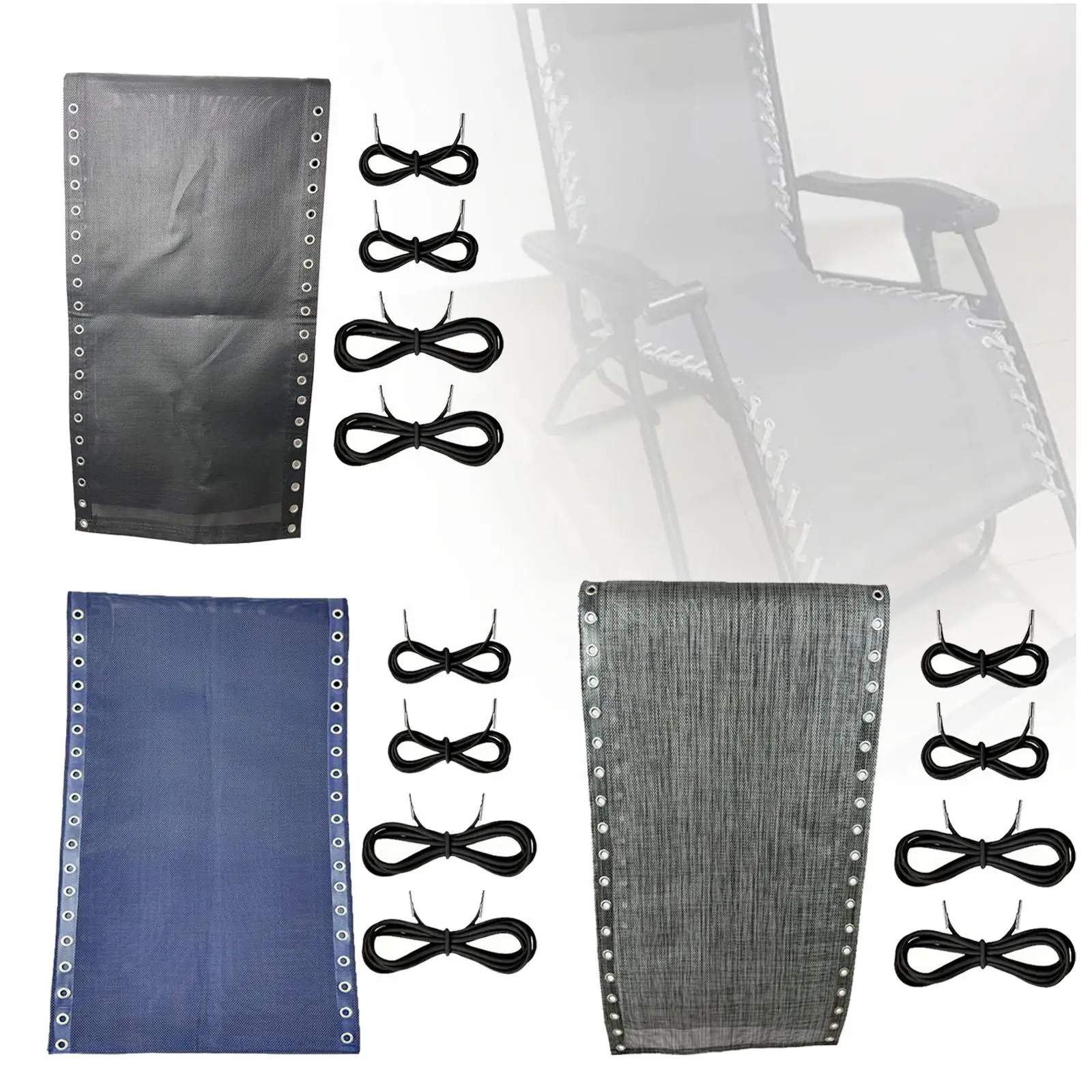 Patio Recliner Chair Replacement Mesh Durable Sling Cloth Universal Repair Canvas for Outdoor Lounge Folding Chairs Easy Fit