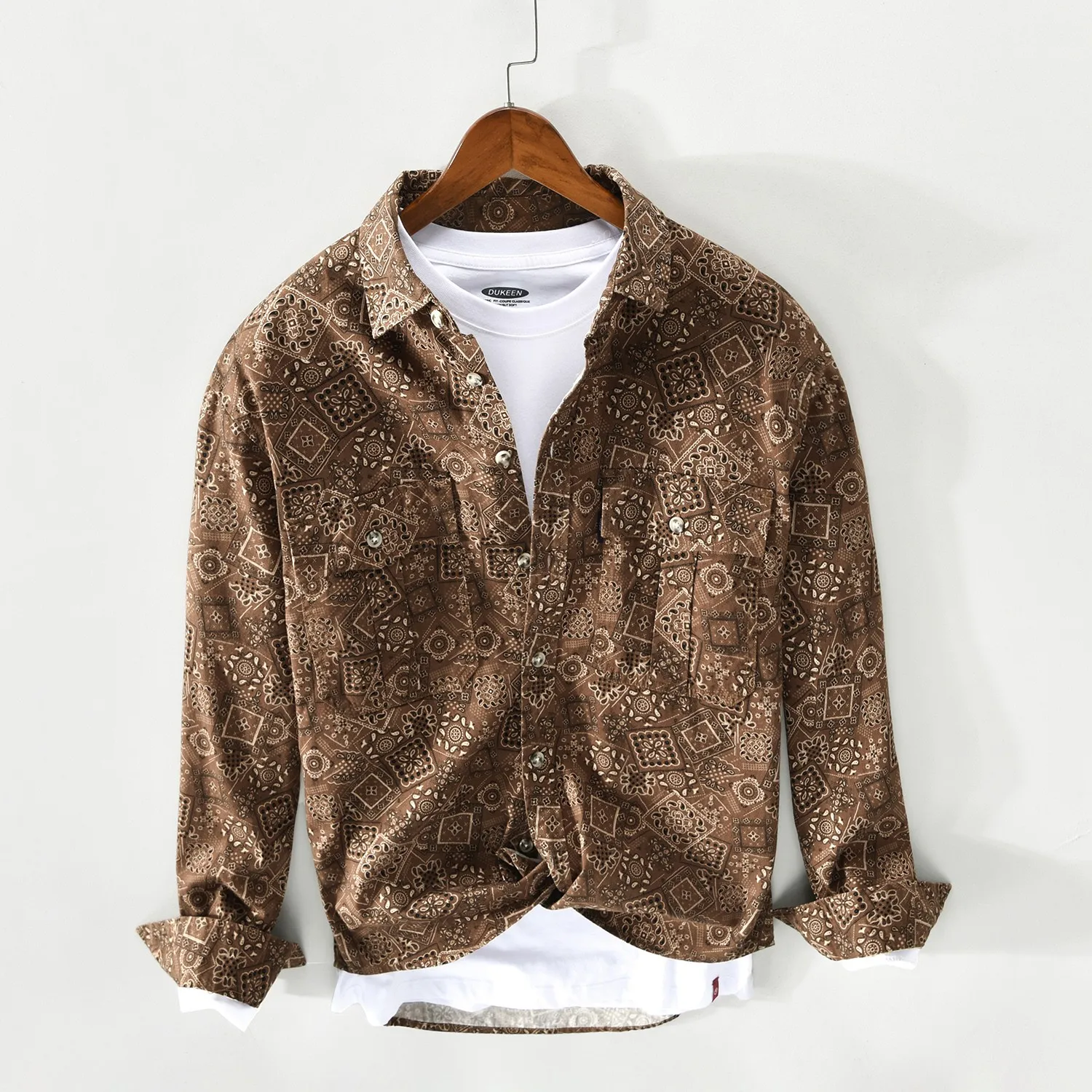 

Мужская модная свободная верхняя одежда в стиле ретро с принтом, тонкая, больших размеров, для молодежи, весенняя коллекция