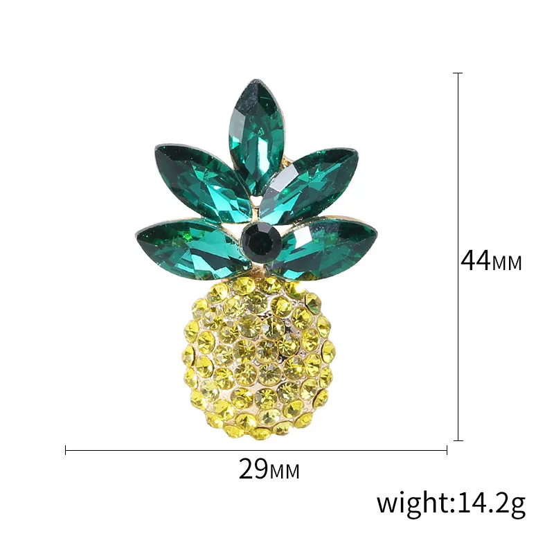 Hot Inlaid Rhinestone Fruits Pineapple Brooches For Women Unique Design Personality Elegant Brooch Pins Jewelry Gifts