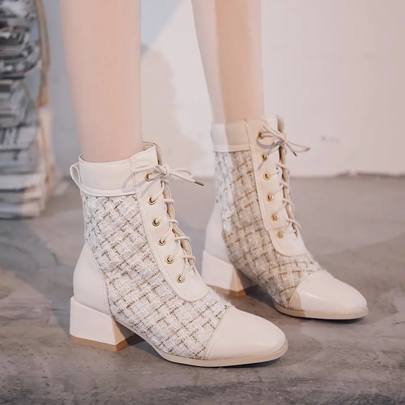 Winter Luxury Sexy Shoes High Heel Boots Ankle Women Autumn Chunky Female Casual Sock Short Boots 2022