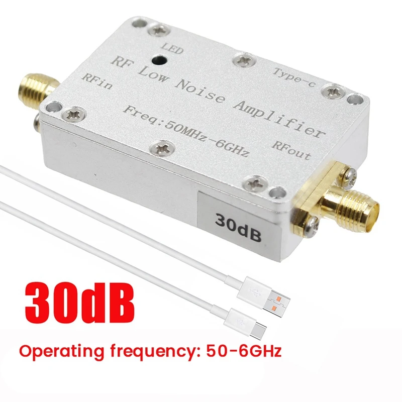 

50M-6Ghz 30Db RF Low Noise Amplifier LNA Drive Receiver Signal HAM Radio FM VHF UHF SDR LNA Amplifier